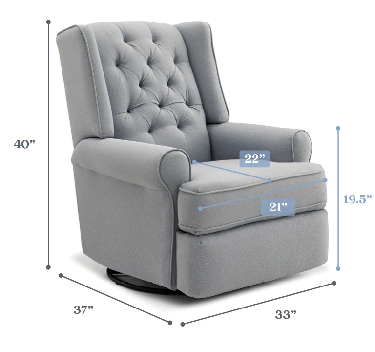 Best Chairs Kendra Tufted Swivel Glider Recliner - Image 15