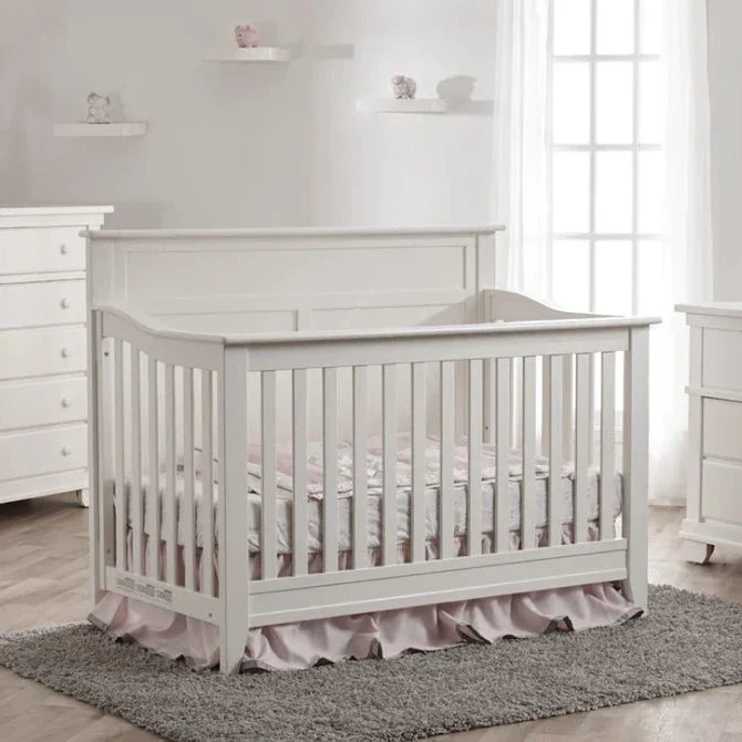 Pali Napoli Flat Top Convertible Crib and Double Dresser w/Conversion Rails - Stone - Image 5