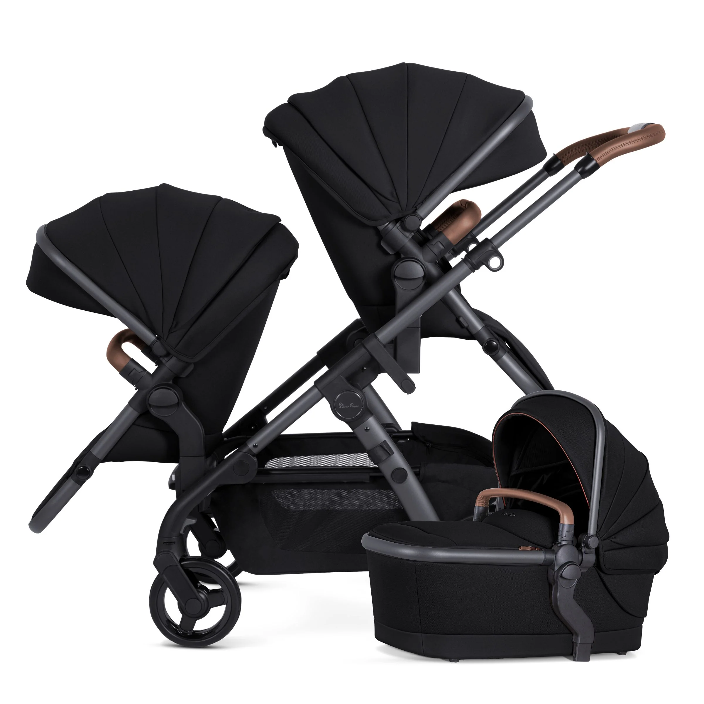 Silver Cross Wave 3 Complete Single to Double Stroller w/ Bassinet & Tandem Seat - Image 11