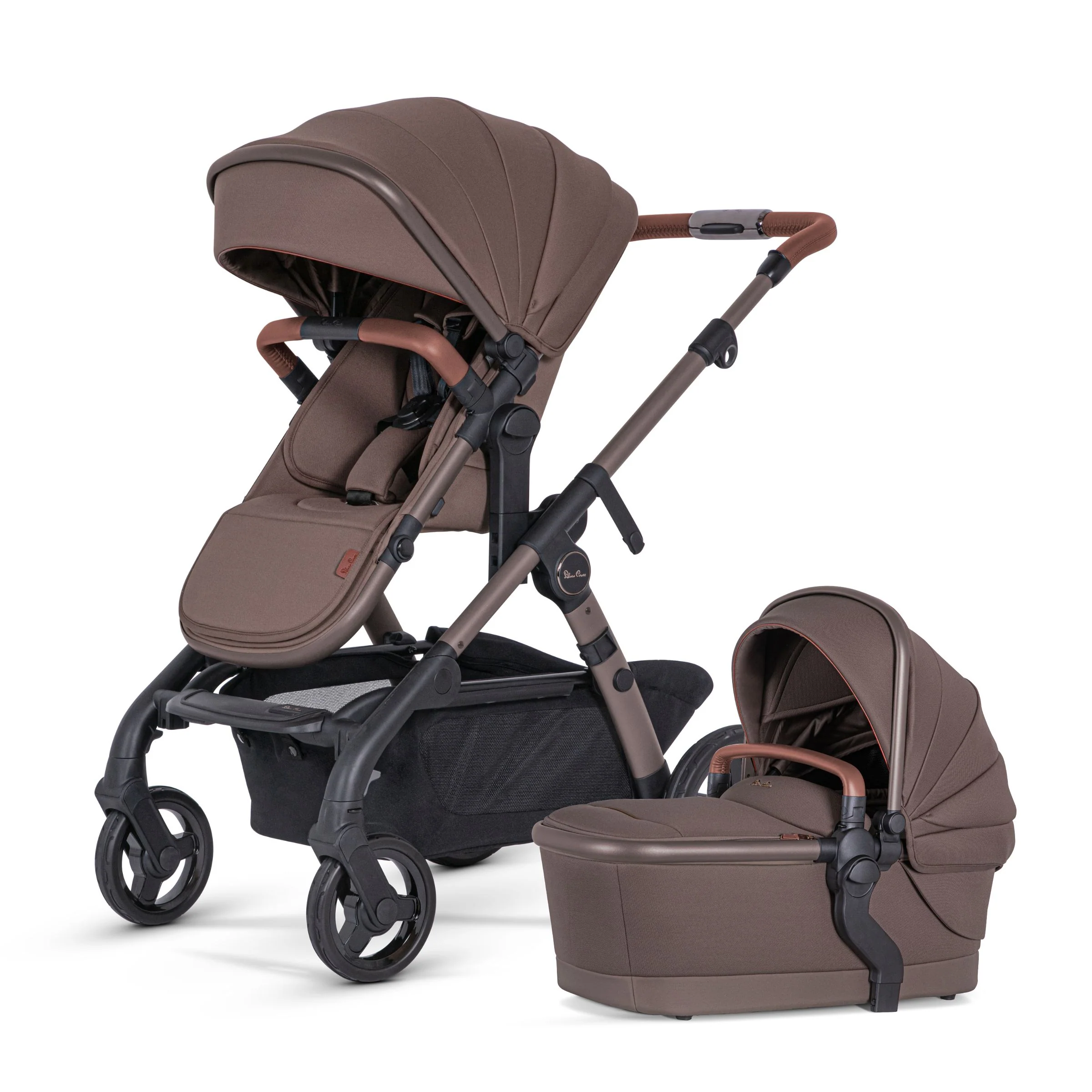 Silver Cross Wave 3 Complete Single to Double Stroller w/ Bassinet & Tandem Seat - Image 7